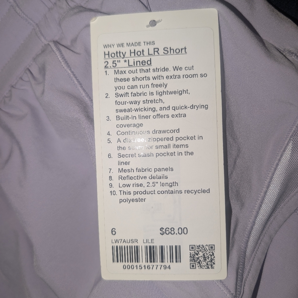 Lululemon Lilac Hotty Hot Lined 2.5" Shorts (New w/Tags) - Picture 8 of 8